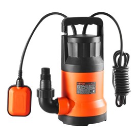 VEVOR Sump Pump, 1 HP, 4000 GPH High Flow, 31 ft Head, Submersible Water Pump, Portable Utility Pump with 10 ft Long Power Cord for Draining Water from Swimming Pool Garden Pond Basement