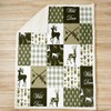 Deer Fleece Throw Blanket Baby 30"x40" Kids Hunting Camouflage Farmhouse