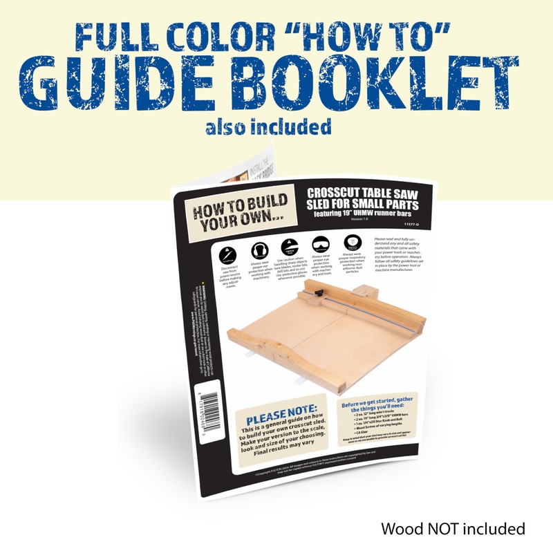 Fulton DIY 19" Crosscut Sled for Table Saw Kit w/Predrilled