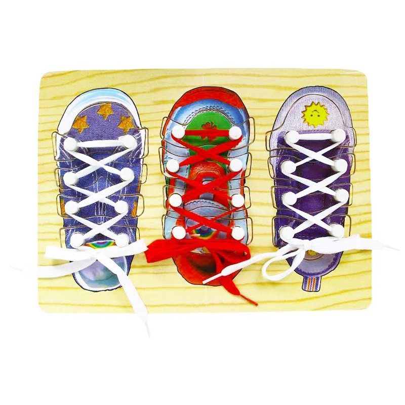 Linian Kids Shoes Tie Training Educational Toy for Boys Girls