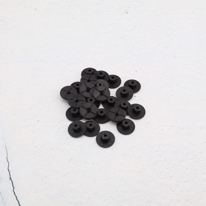 SING F LTD 50Pcs 4mm Unthreaded Plastic Nuts Black for