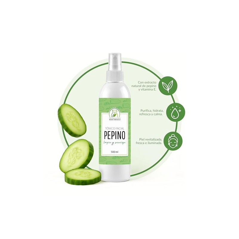 Tónico Facial De Pepino Hidratante Facial 500 Ml Productos Mart
