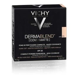 Polvo Compacto Vichy Dermablend Covermatte - Tono 15 Opal | FPS 25 | Cobertura Alta 12H | Acabado Mate | Para Piel Normal a Grasa