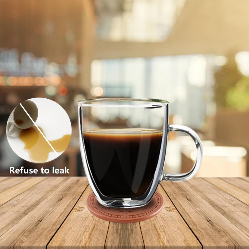 LISRSC Coasters Set of 4 - PU Leather Coasters with