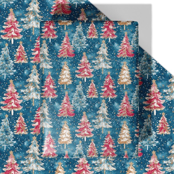 WRAPLULU Blue Christmas Tree Wrapping Paper - 4 Jumbo Sheets,