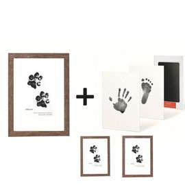 No-Mess Inkless Paw Print Keepsake Set – Ideal Sympathy & Pet Memorial Gift - Paw Print Kit For Dogs & Cats  with Frame - options: 3 Pcs Pet Paw Print Keepsake Set