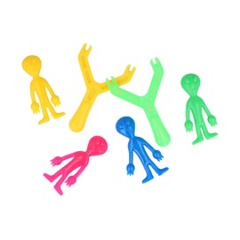 Henbrandt 10 x Children’s Alien Catapult Slingshot with Two Aliens Sticky Alien Toy Target Practice Rubber Novelty Party Bag Favours Loot Bag Fillers Stocking Fillers for Boys and Girls