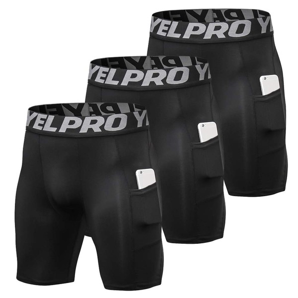 Lixada Men's Elastic Shorts Pants Performance Sports Baselayer Cool Dry Tights Active Workout Underwear