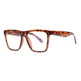 GLINDAR Blue Light Blocking Glasses for Women Men Oversized Square Computer Glasses Reduce Eye Strain Tortoise