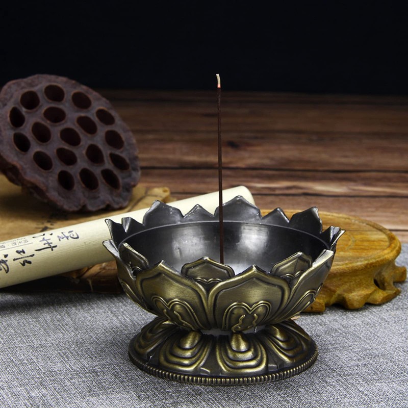 Gold Metal Bowl Incense Burner Zinc Alloy Incense Cone Burner