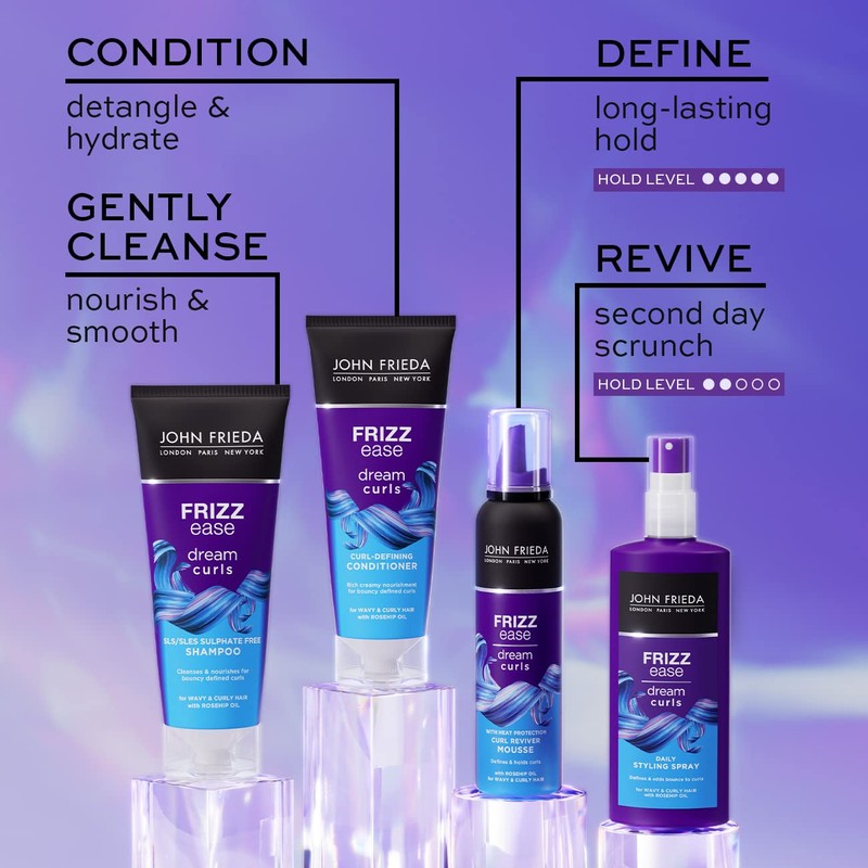 John Frieda Frizz Ease Dream Curls Curl-Defining Conditioner 250ml, Anti-Frizz