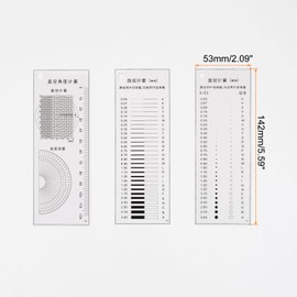 HARFINGTON High Precision SEC Size Estimation Chart 120mm Transparency Flaw Detection Film Ruler for Diameter and Line Width Protractor Defects Measuring