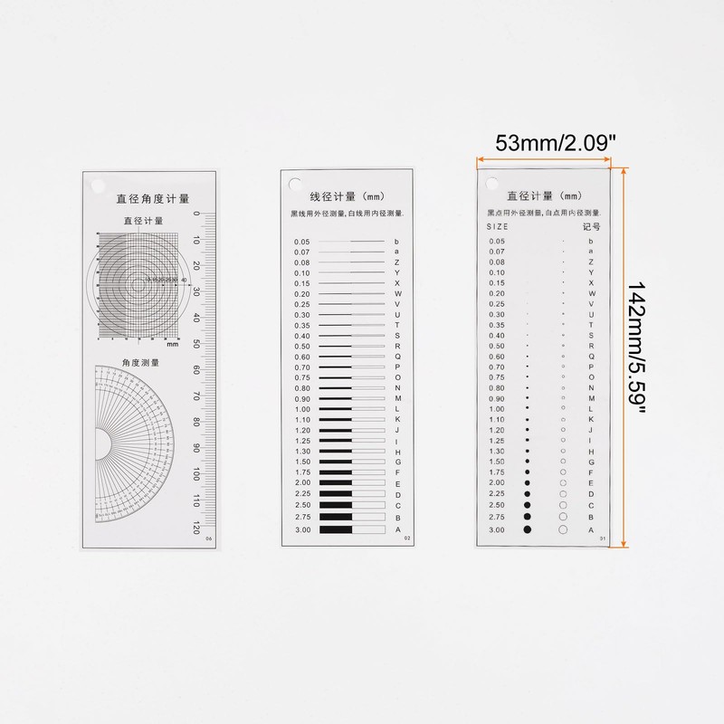 HARFINGTON High Precision SEC Size Estimation Chart 120mm Transparency Flaw