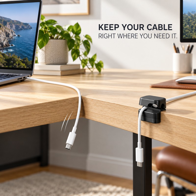 Magnetic Cable Clips for Desk & Home Office – Adhesive