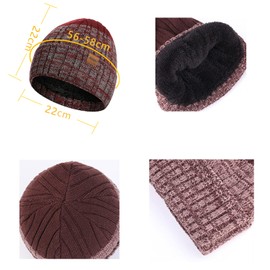 Daysskk Hat Scarf and Gloves Set Men Women Warm Set Winter Hat Beanie Men's Touchscreen Gloves Knitted Hat Men Women Winter, blue