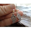 Small delicate decorated leaves: unique earrings with coconut earrings