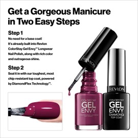 Revlon ColorStay Gel Envy Longwear Nail Polish, with Built-in Base Coat & Glossy Shine Finish, in Pink, 120 Hot Hand, 0.4 oz