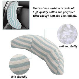 Car Seat Travel Pillow Neck Support Cushion Pad for Kids, WenMei Super Soft Headrest Shoulder Pad in Car, Universal Safety Belt Sleeping Pillow for Children Adults, Compatible with All Cars (Green)