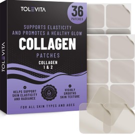 TOLEVITA Collagen Patches - 36 Pcs | with Collagen Type 1 & 2 | Supports Skin Elasticity, Hydration & Firmness | Easy-to-Use Patches for Smooth, Youthful Skin & Active Lifestyles