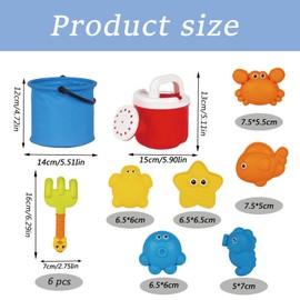 14 Pcs Bucket And Spade Beach Set Kids, Bucket And Spade, Beach Toys, Beach Sand Toys for Kids, Collapsible Sand Bucket And Shovels Set for Toddler Boys Girls, Spring, Summer Holiday