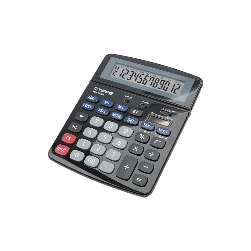 Olympia Tools 40184 Model 2504 Calculator Desktop Financial Calculator, Black/Blue/Grey