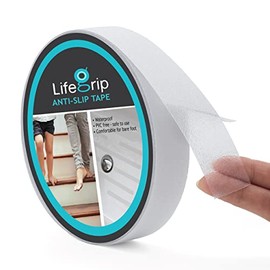LifeGrip - Cinta antideslizante transparente, 1 x 30 pies, para bañeras, barcos, escaleras, suave y cómoda para pies descalzos