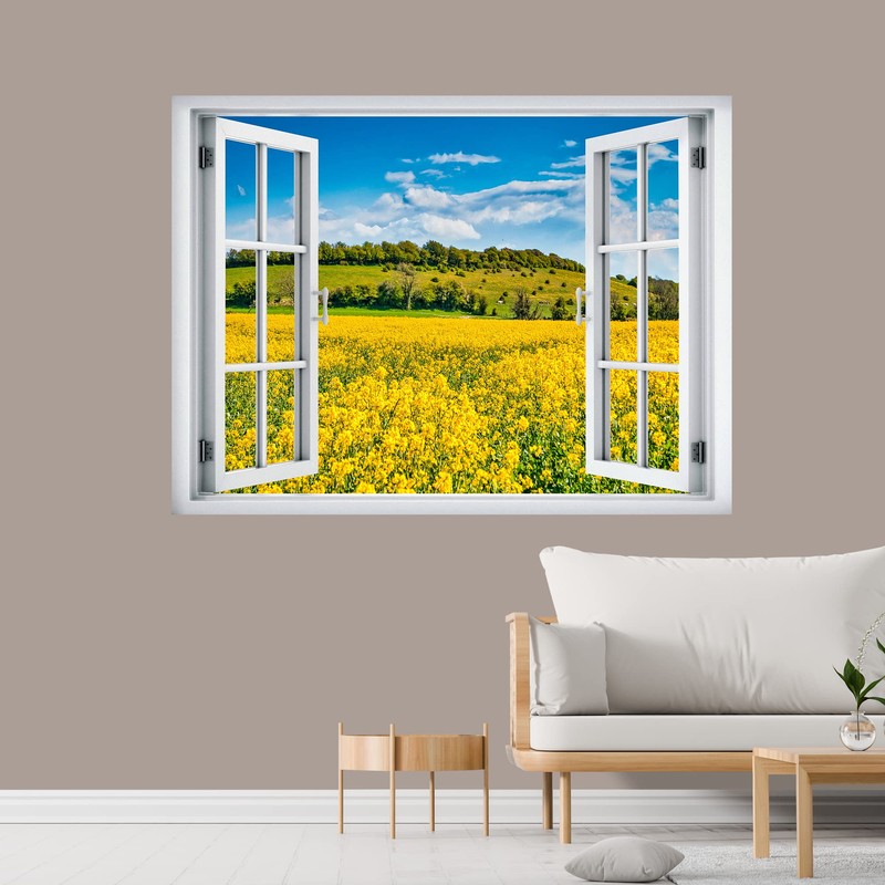 IDEA4WALL Removable Wall Sticker/Wall Mural Spring Summer Country Poppy Flower