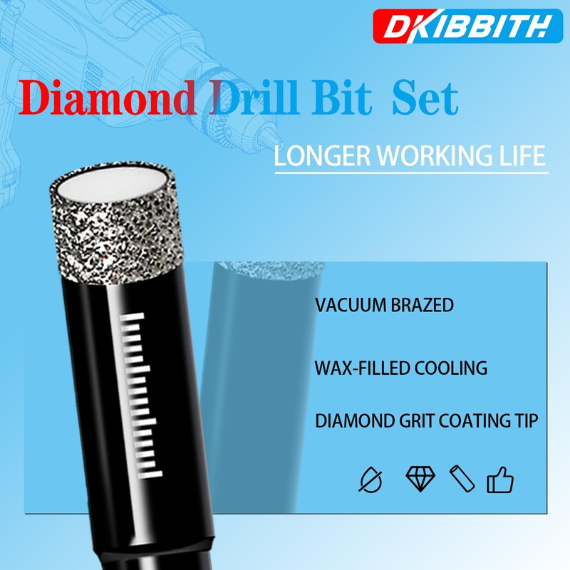 8 Pack Diamond Drill Bits Set for Granite Ceramic Marble