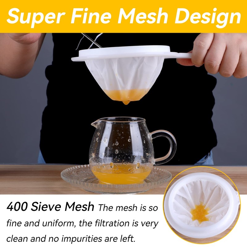Fine Strainer, Hair Strainer Kitchen, 400/200/100 Mesh Kitchen Strainer, Plastic,