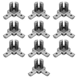 Tiardey 10 Pieces 3 Way Aluminium Profile Corner Connectors 20 x 20 Solid Corner Bracket and Screws Made of 304 Stainless Steel for Standard Alloy Extrusion Profiles