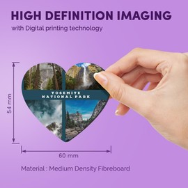 1x Heart MDF Magnet 6cm - Yosemite National Park USA - Fridge Locker Office Whiteboard Toolbox #63355