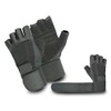 Leather Weight Lifting Gloves (077) Long Wrist Strap Training Power