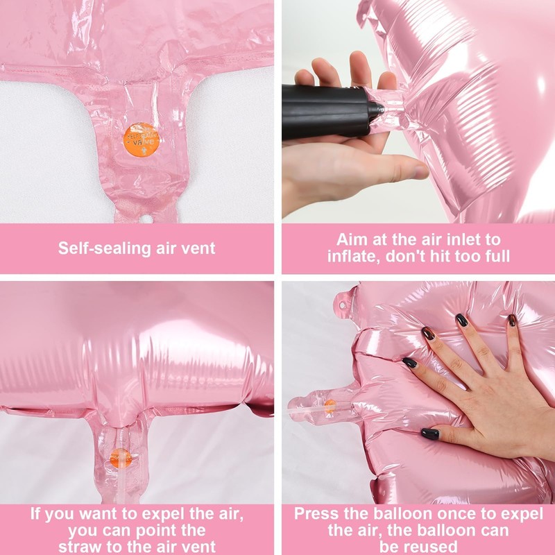 TNYKER 40 Inch Pink Letter O Balloons - Large Helium