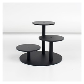 YQUQAQN Frosted Acrylic Table Display Stand for Figure Small Display Risers Black for Succulent Plants 3 Tier Round Risers for Decor 1 Pack