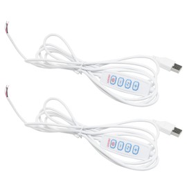 YHXiXi 2pcs White DC5V USB LED Dimmer Extension Cable Switch Adapter Dimming Controller LED Bulb Power Cable