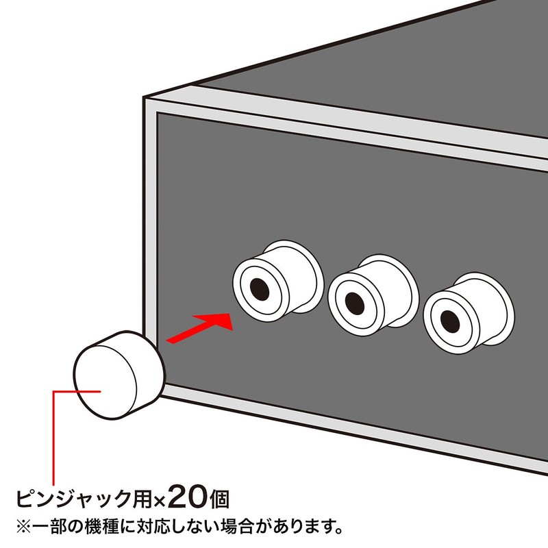 Sanwa Supply TK-CAP1 AV Jack Cap (for Pin Jacks), Pack