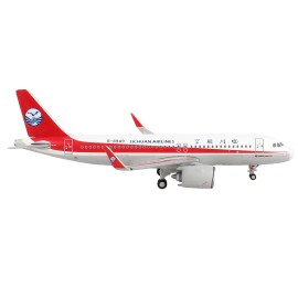 DCD Airbus A320neo Commercial Aircraft 1/400 Diecast Model Airplane White with Red Stripes Tail for Collection Sichuan Airlines