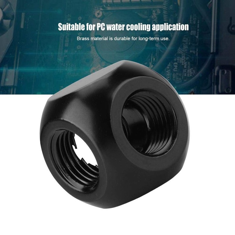 ASHATA 3 Way PC Water Cooling Adapter G1/4 Female Thread