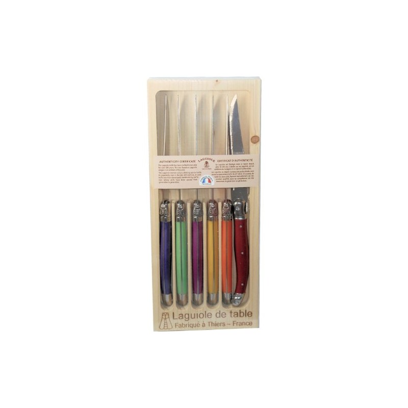 Set French steak knives Fruity color by Jean Dubost