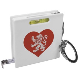 Azeeda 'Lion Love Heart' Keyring Tape Measure/Spirit Level Tool (KM00043214)