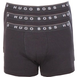 BOSS Men's 3-Pack Cotton Boxer Brief, True Black, Medium