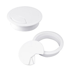 2PCS Cable Grommets 60mm 2-3/8 Inch White Desk Hole Grommet Cord Cable Table Grommet Desk Wire Hole Plug Cover for Cables and Cords Management