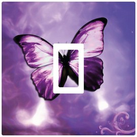 stika.co Pack of 2 Purple Butterfly Light Switch Sticker vinyl cover skin Home Bedroom Decorative Accessories