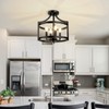 LynPon Black Farmhouse Chandelier 4 Lights, Modern Hanging Pendant Light