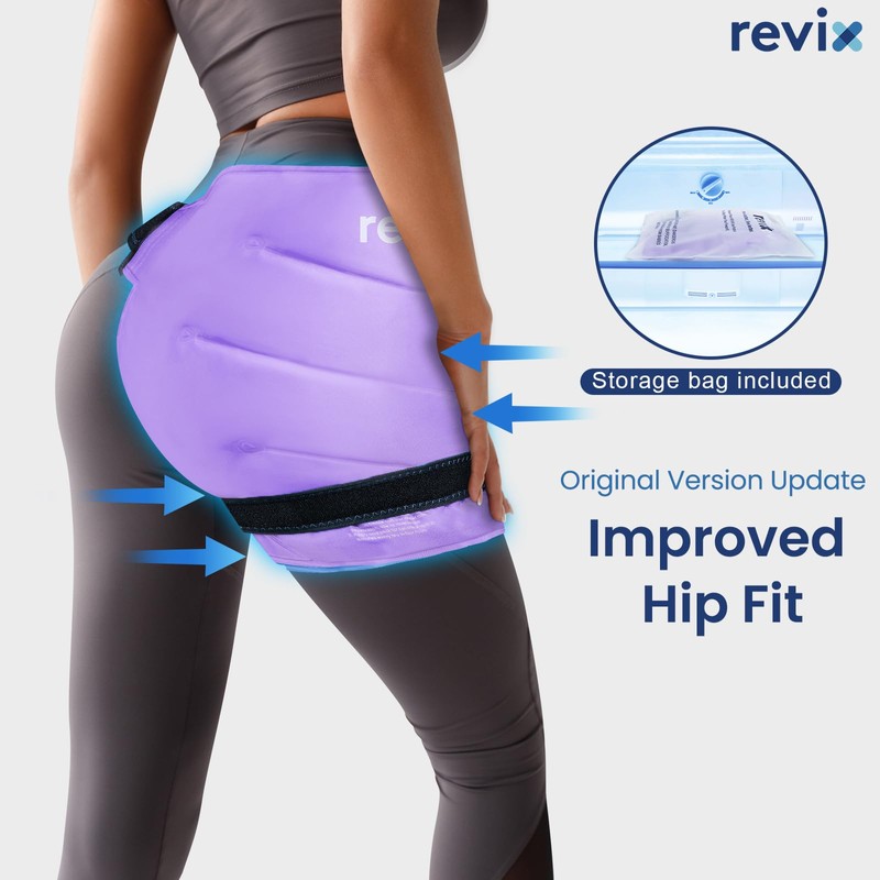 REVIX Extra Large Hip Ice Pack Wrap with Straps, Reusable