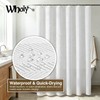 Mould Resistant White Shower Curtains with Hooks, Heavy Duty Polyester
