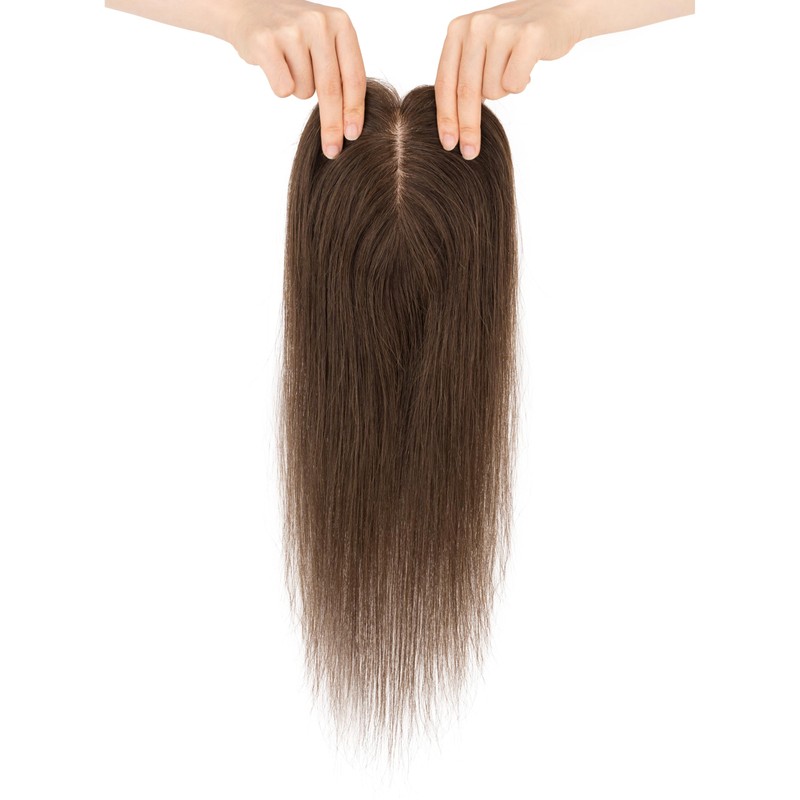 Hairro Human Hair Toppers Free Parted, 3.5x4.7" Base Hand-wovened 100%