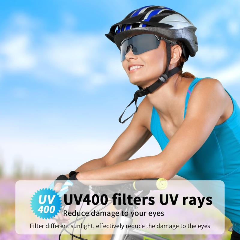 Tulbeys Sport Smart Glasses for Men Women, Polarized Bluetooth Sunglasses,