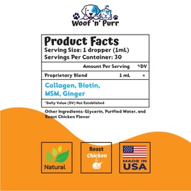 Collagen for Cats - Cat Collagen - Cat Supplements & Vitamins - Cat Skin and Coat Supplement - Cat Supplements for Indoor Cats - Cat Collagen Drops - Collagen for Cats Drops - 1 fl oz
