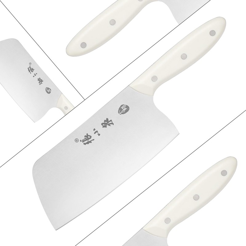ZHANG XIAO QUAN SINCE 1628 Meat Cleaver, White Stainless Steel